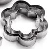 3 Piece Stainless Steel Flower Cookie Cutter Set
