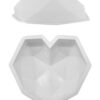 3D Large Diamond Breakable Heart - White